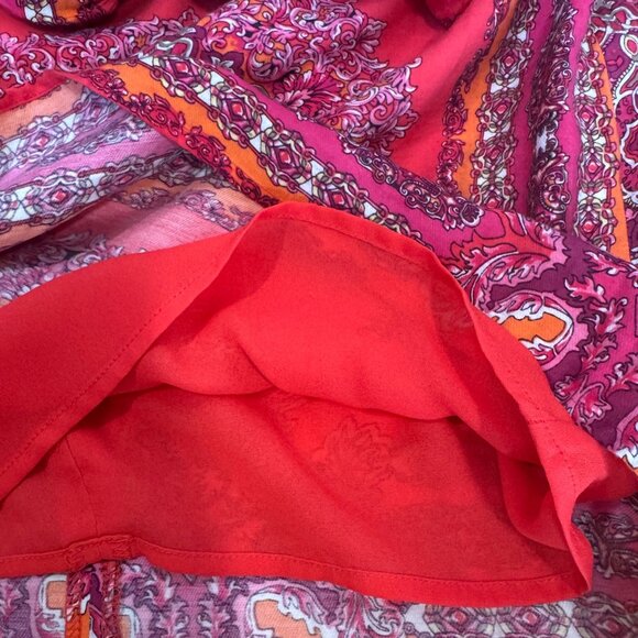Laundry By Shelli Segal Size 4 Red & Orange 3/4 Sleeve Printed Dress - Picture 4 of 11